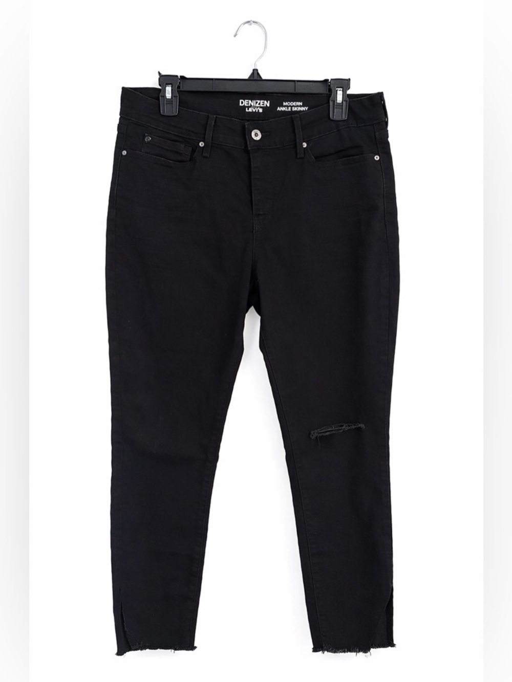 Denizen from Levi’s Black Ankle Skinny Jeans Women’s 12 Distressed Frayed Hem